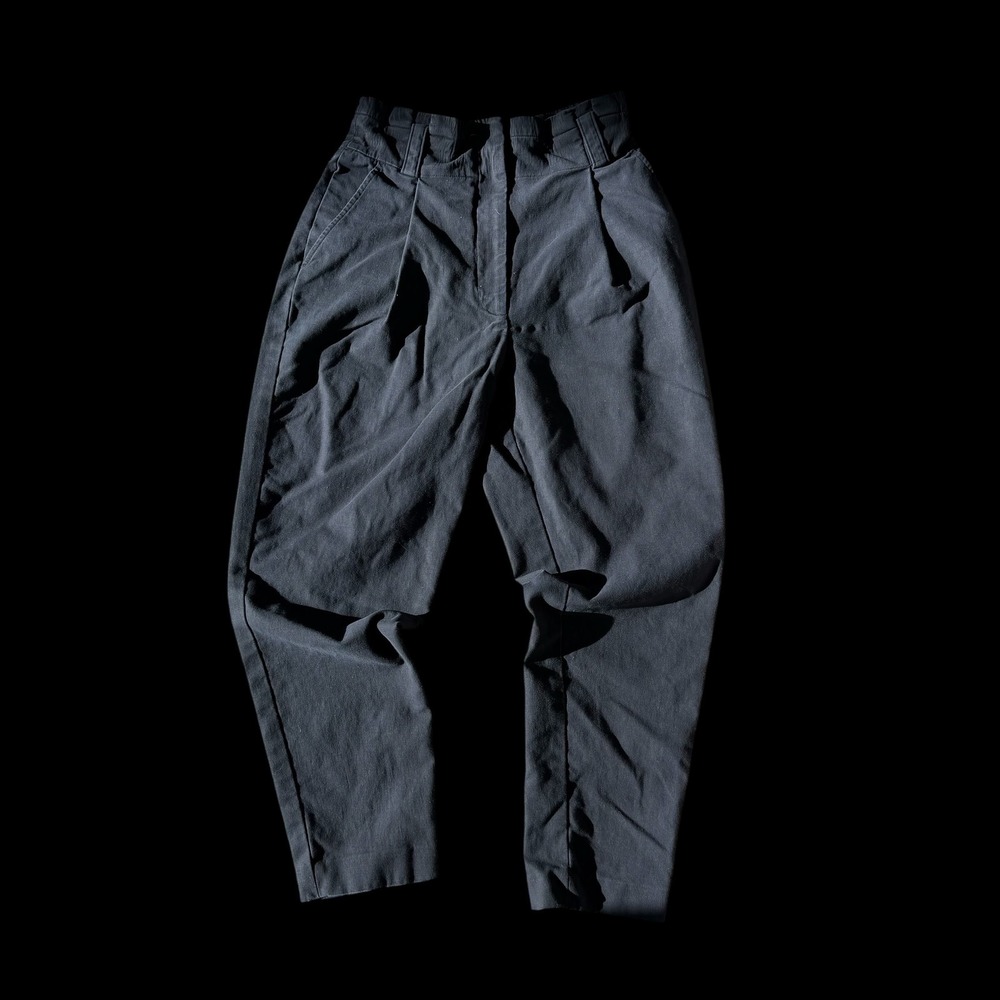 A.L.C. Black Pleated High Rise Tapered Trousers‎ Pants Size 2 Faded